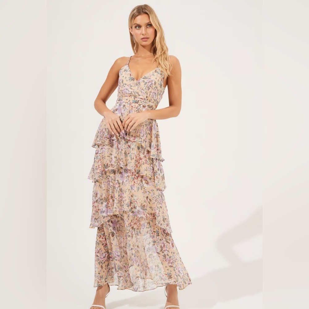 ASTR Rosana Floral Tiered Dress